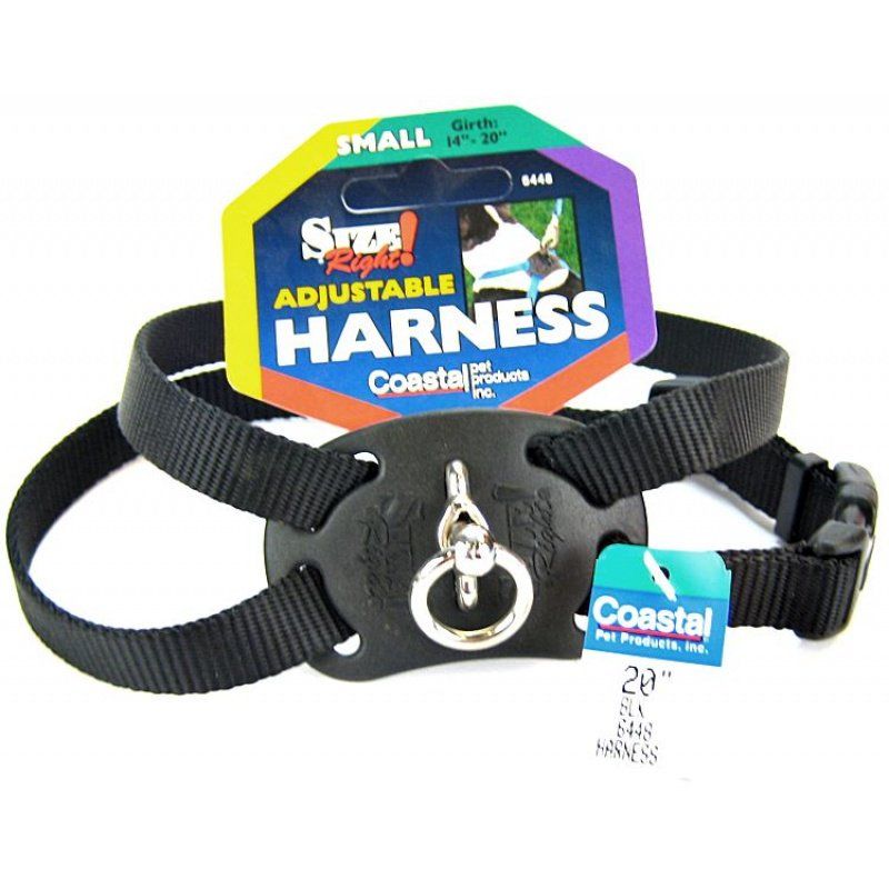Coastal Pet Size Right Adjustable Nylon Harness - Black