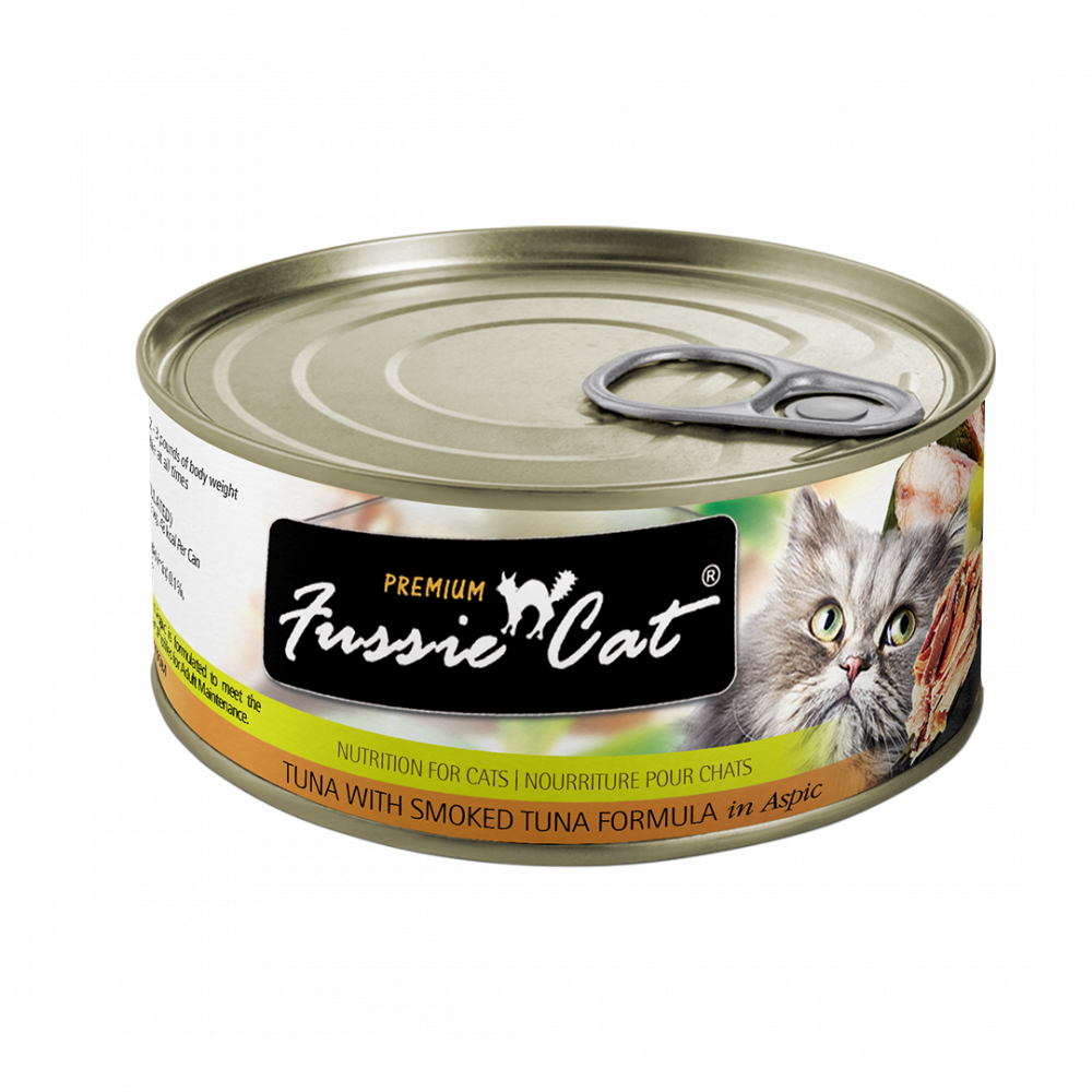 Fussie Cat Premium Grain Free Tuna with Smoked Tuna in Aspic Canned Cat Food