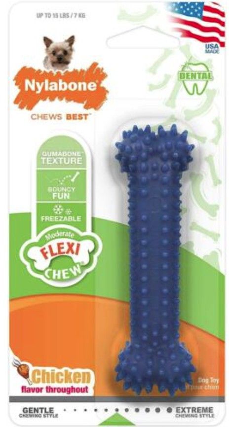NYLABONE Flexi Chew X-Bone Senior Dog Chew Toy, Turkey & Sweet
