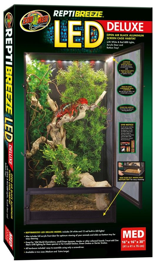 Zoo Med ReptiBreeze LED Deluxe Open Air Aluminum Screen Cage
