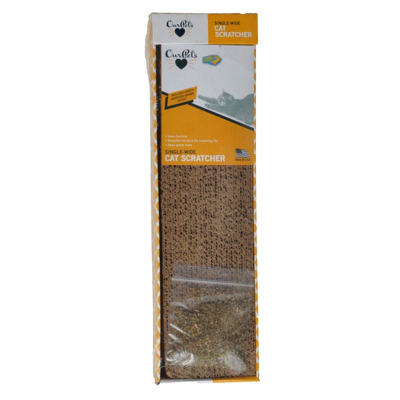 OurPets Cosmic Catnip Cardboard Straight and Narrow Cat Scratcher