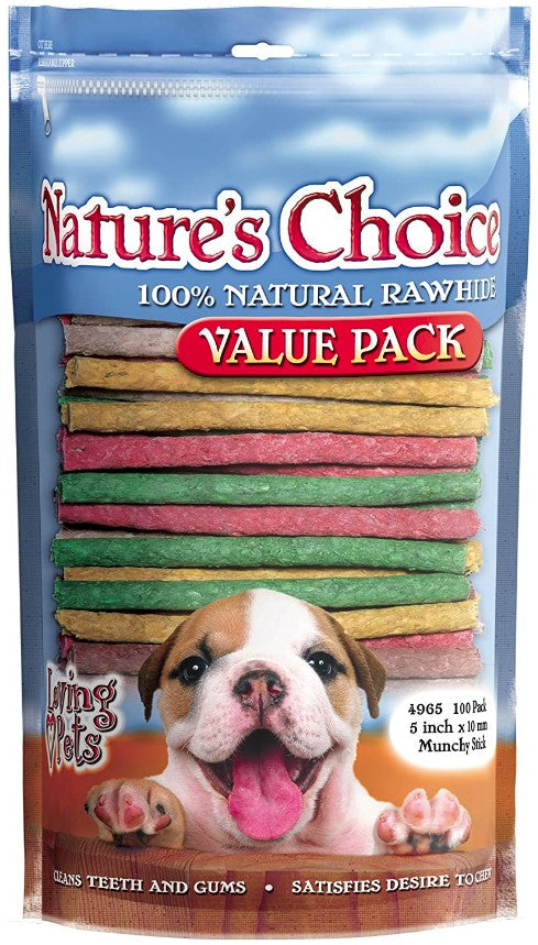 Loving Pets Natures Choice 100% Natural Rawhide Munchy Sticks