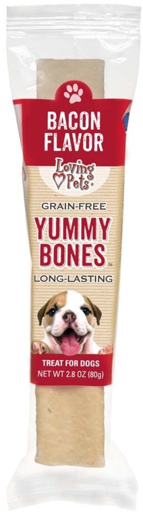 Loving Pets Grain Free Yummy Bones Bacon Flavor Filled Chew