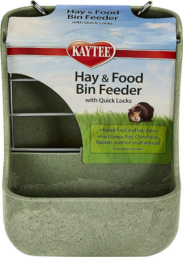 Kaytee Hay and Food Bin with Quick Locks Small Animal Feeder