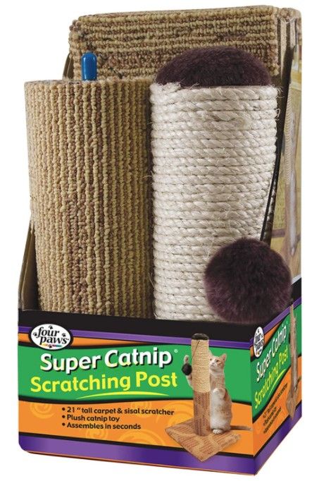 Four Paws Super Catnip Carpet and Sisal Cat Scratching Post 21" Tall