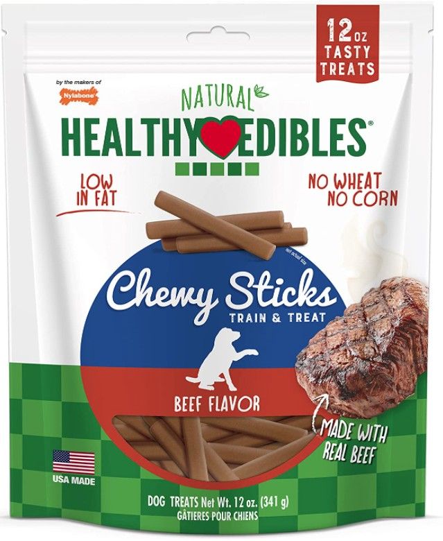 Nylabone Healthy Edibles Natural Chewy Sticks Beef Flavor