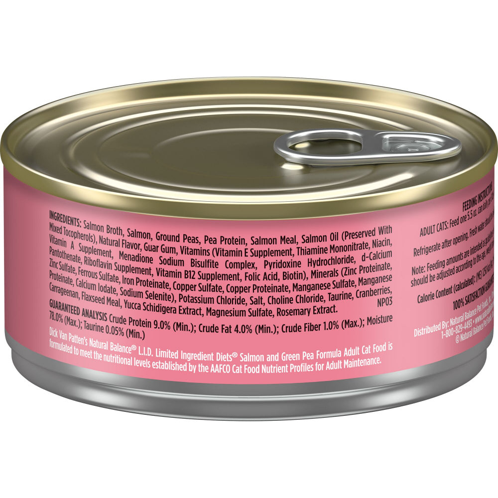 Natural Balance Limited Ingredient Salmon & Green Pea Recipe Canned Wet Cat Food