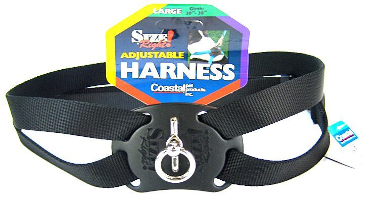 Coastal Pet Size Right Adjustable Nylon Harness - Black
