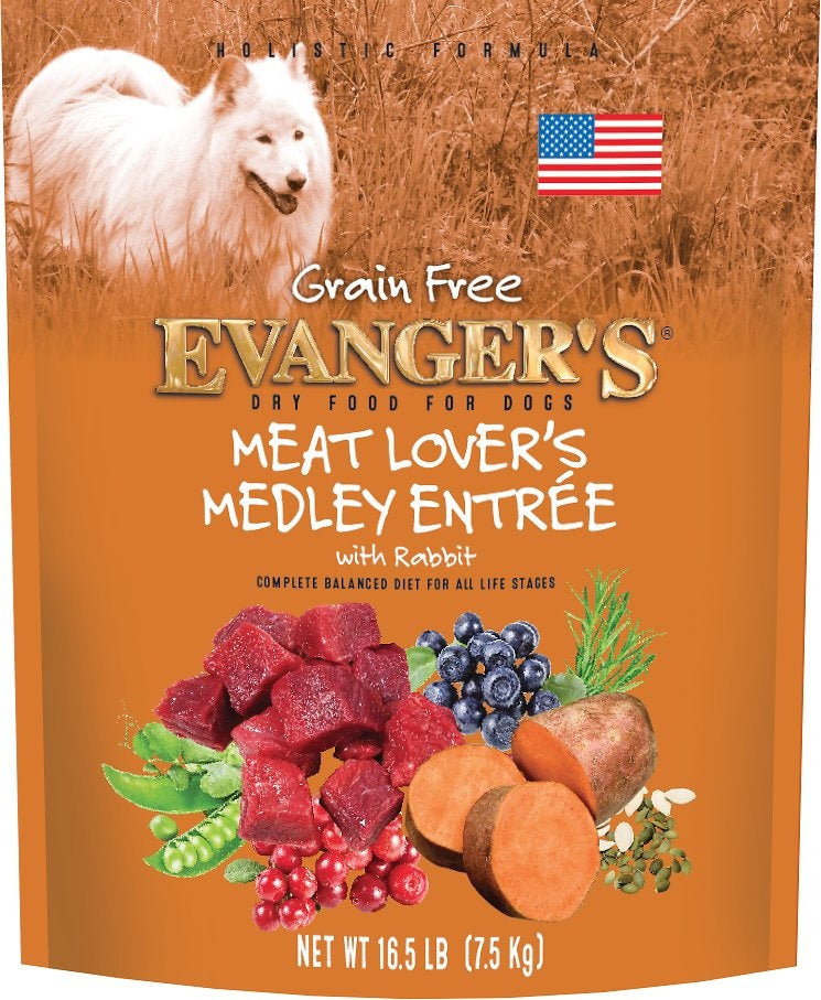 Evanger's Grain Free Meat Lover's Medley with Rabbit Dry Dog Food