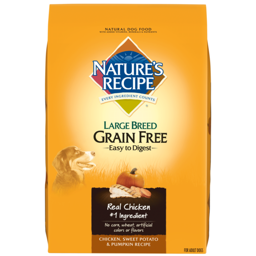 Nature's Recipe Large Breed Grain Free Chicken, Sweet Potato & Pumpkin Dry Dog Food