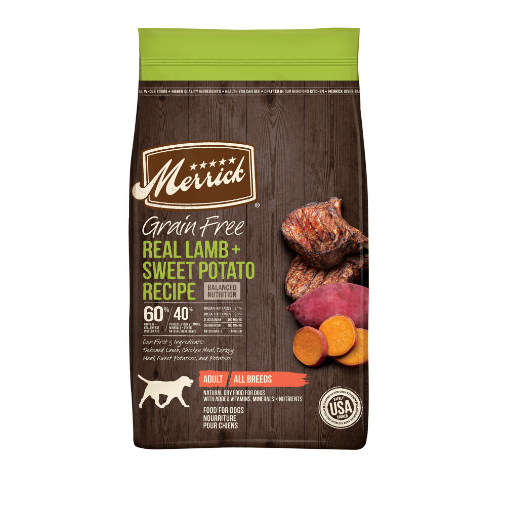 Merrick Dry Dog Food Real Lamb & Sweet Potato Grain Free Dog Food Recipe