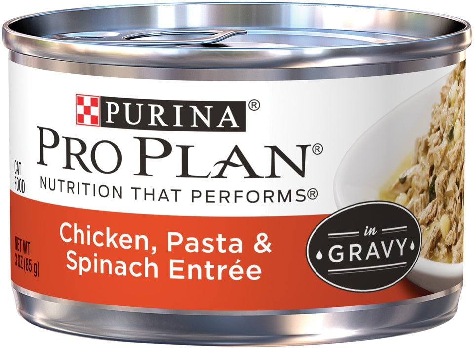 Purina Pro Plan Savor Adult Chicken, Pasta & Spinach Entree in Gravy Canned Cat Food