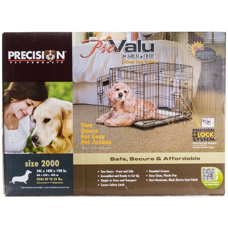 Precision Pet Pro Value by Great Crate - 2 Door Crate - Black