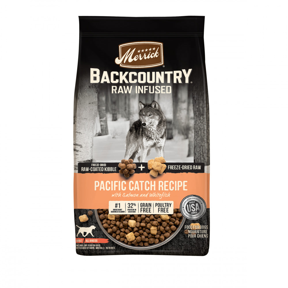 Merrick Backcountry Raw Infused Grain Free Dog Food Pacific Catch Recipe Freeze Dried Dog Food
