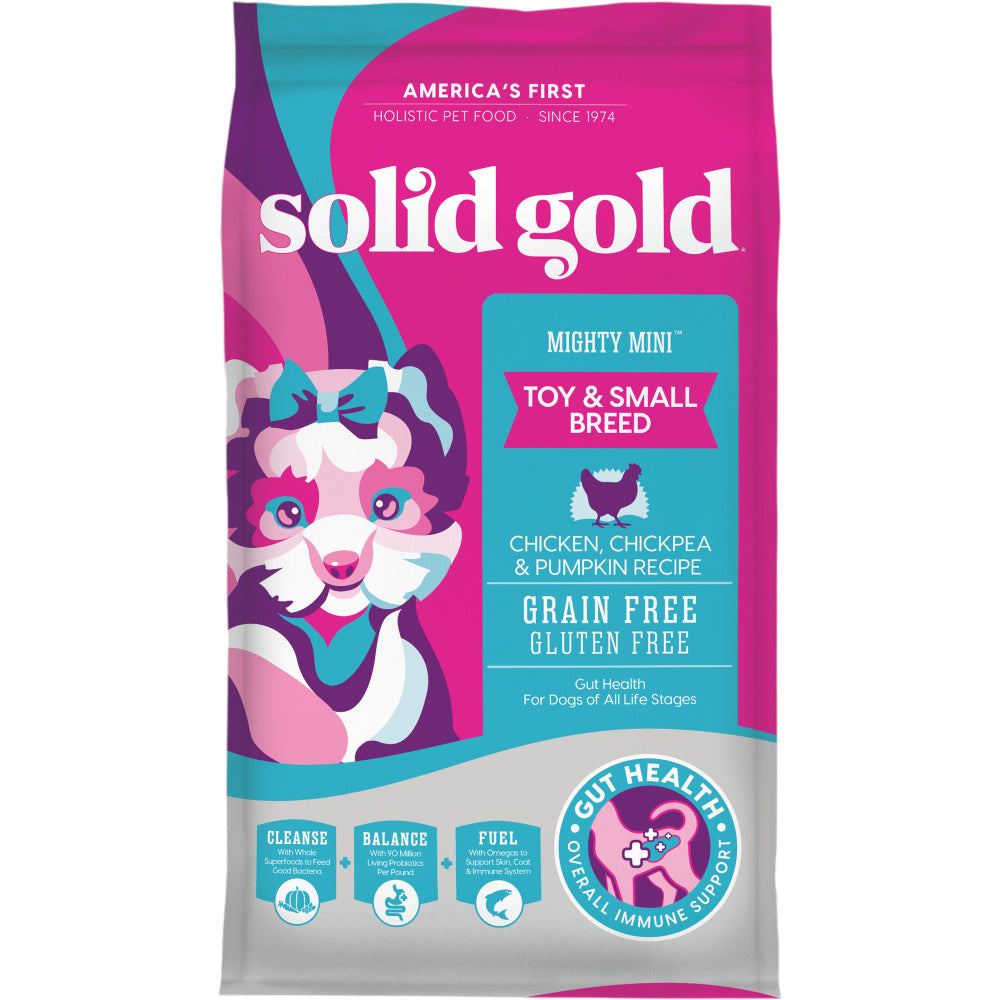 Solid Gold Grain Free Mighty Mini Chicken, Chickpea, & Pumpkin Toy & Small Breed Dry Dog Food