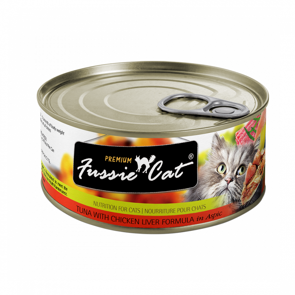Fussie Cat Premium Grain Free Tuna with Chicken Liver in Aspic Canned Cat Food