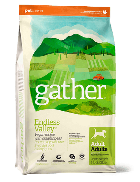 Petcurean Gather Endless Valley  Vegan Recipe with Organic Peas Adult Dry Dog Food