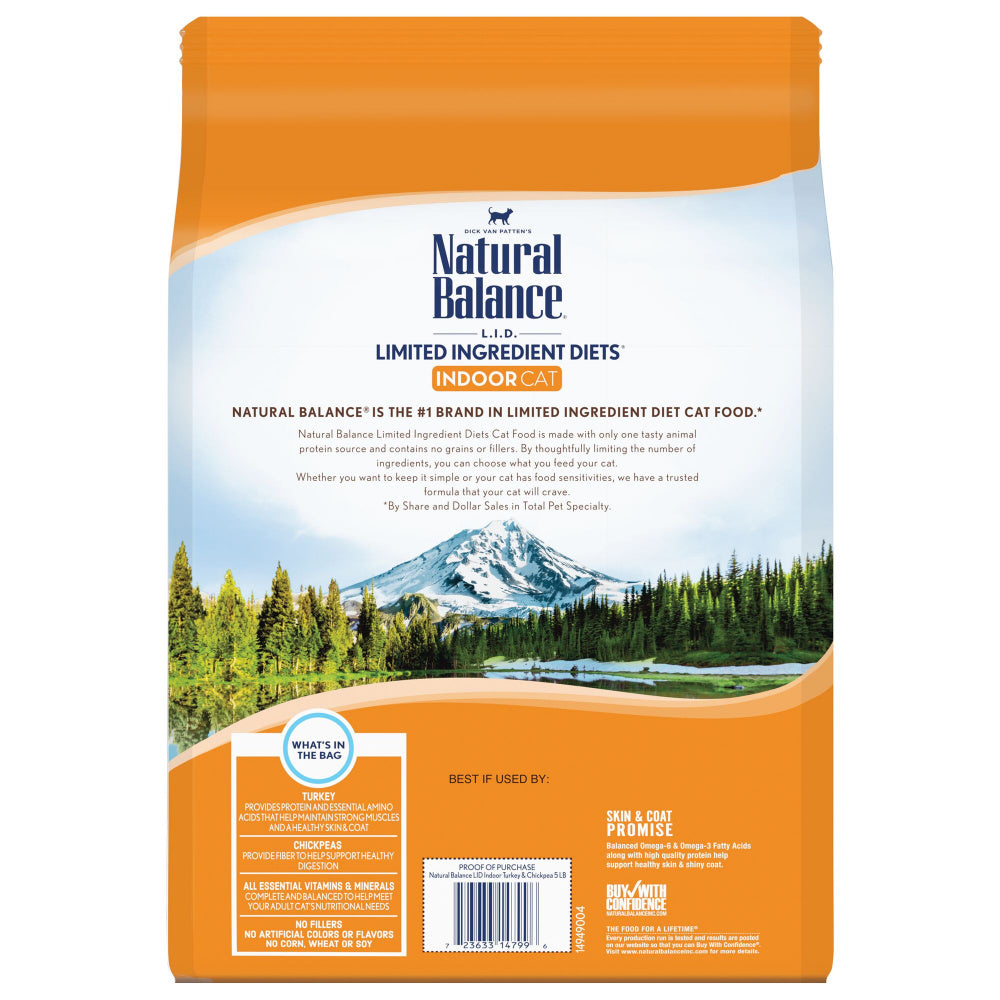 Natural Balance Limited Ingredient Indoor Grain Free Turkey & Chickpea Recipe Dry Cat Food