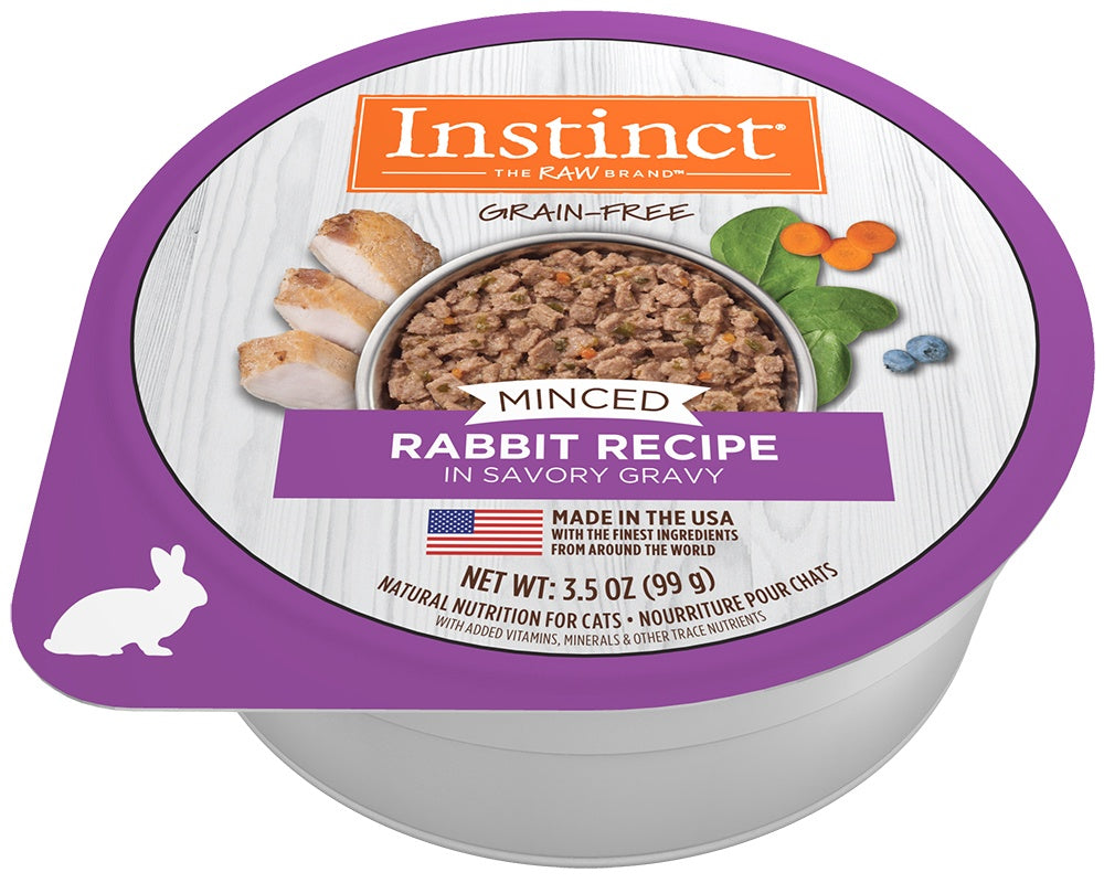 Instinct Adult Grain Free Minced Recipe with Real Rabbit Natural Cat food Cups