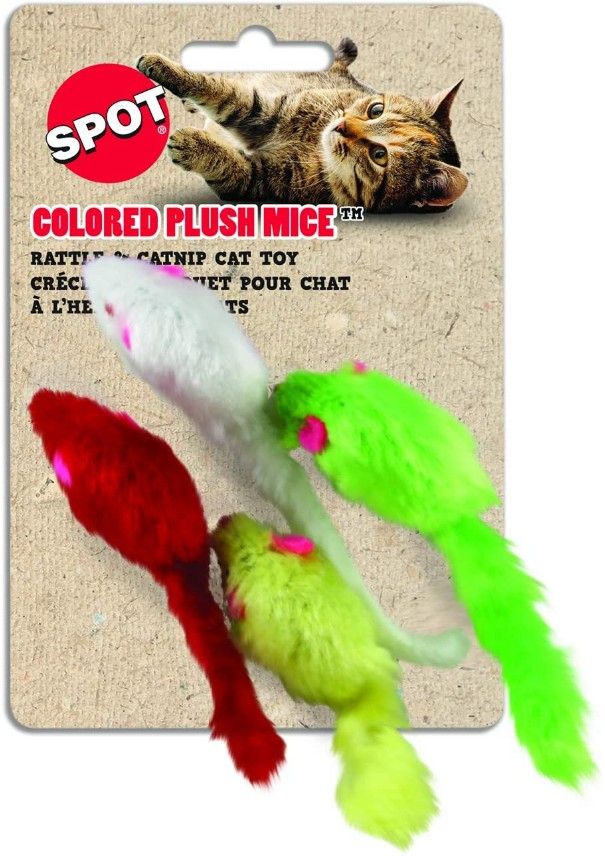 Spot Colored Plush Mice Cat Toys