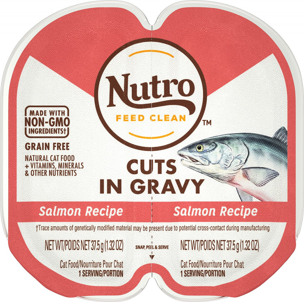 Nutro Perfect Portions Grain Free Cuts In Gravy Real Salmon Recipe Wet Cat Food Trays