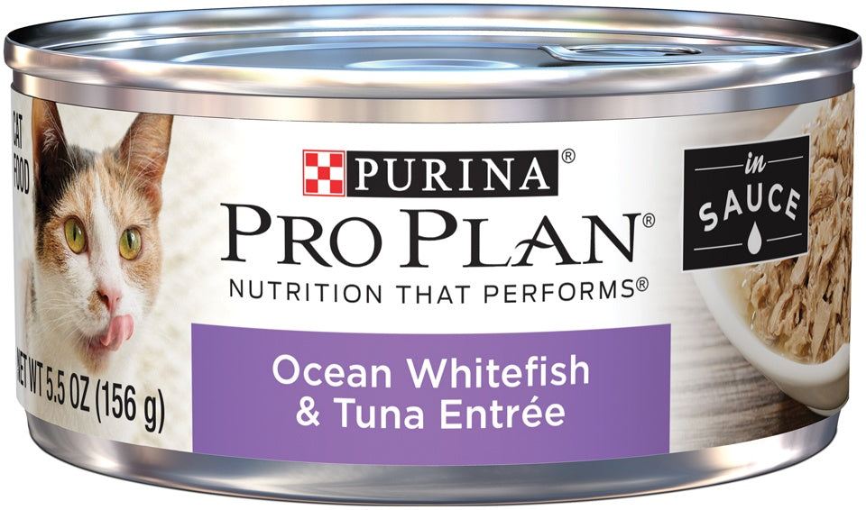 Purina Pro Plan Ocean Whitefish & Tuna Entree in Sauce Canned Cat Food
