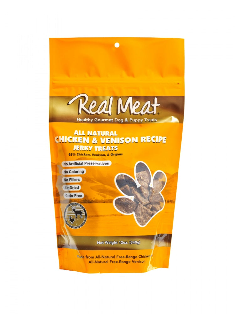 The Real Meat Company Grain Free All Natural Chicken & Venison Jerky Dog Treats