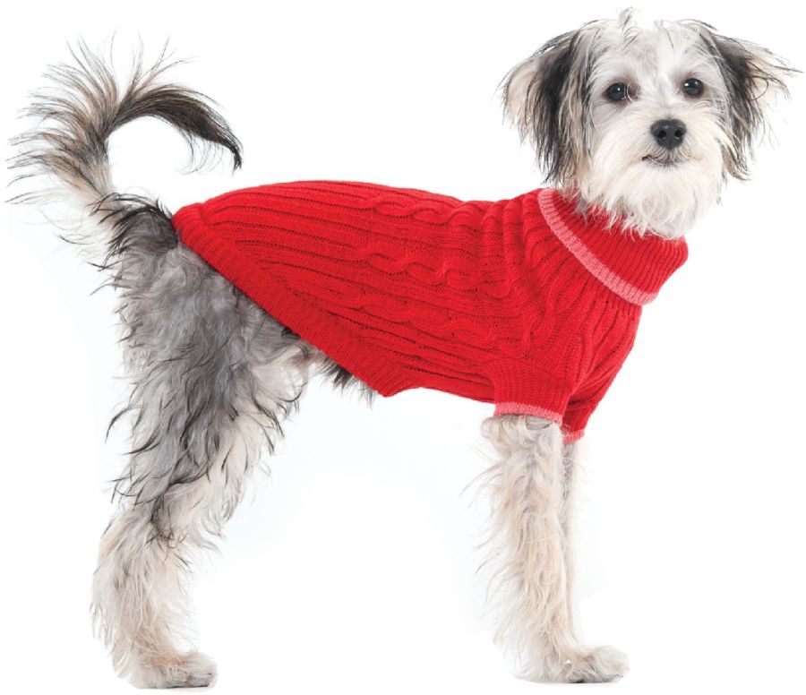 Fashion Pet Cable Knit Dog Sweater - Red