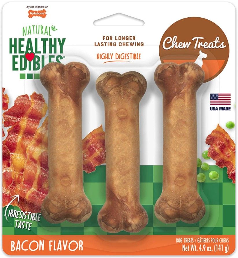 Nylabone Healthy Edibles Wholesome Dog Chews - Bacon Flavor