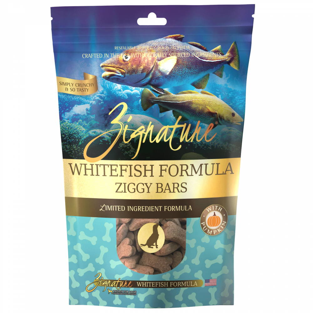 Zignature Zssential Ziggy Bars Whitefish Formula Dog Treats