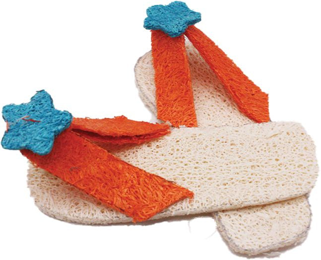 A & E Nibbles Loofah Flip Flop Small Animal Toy