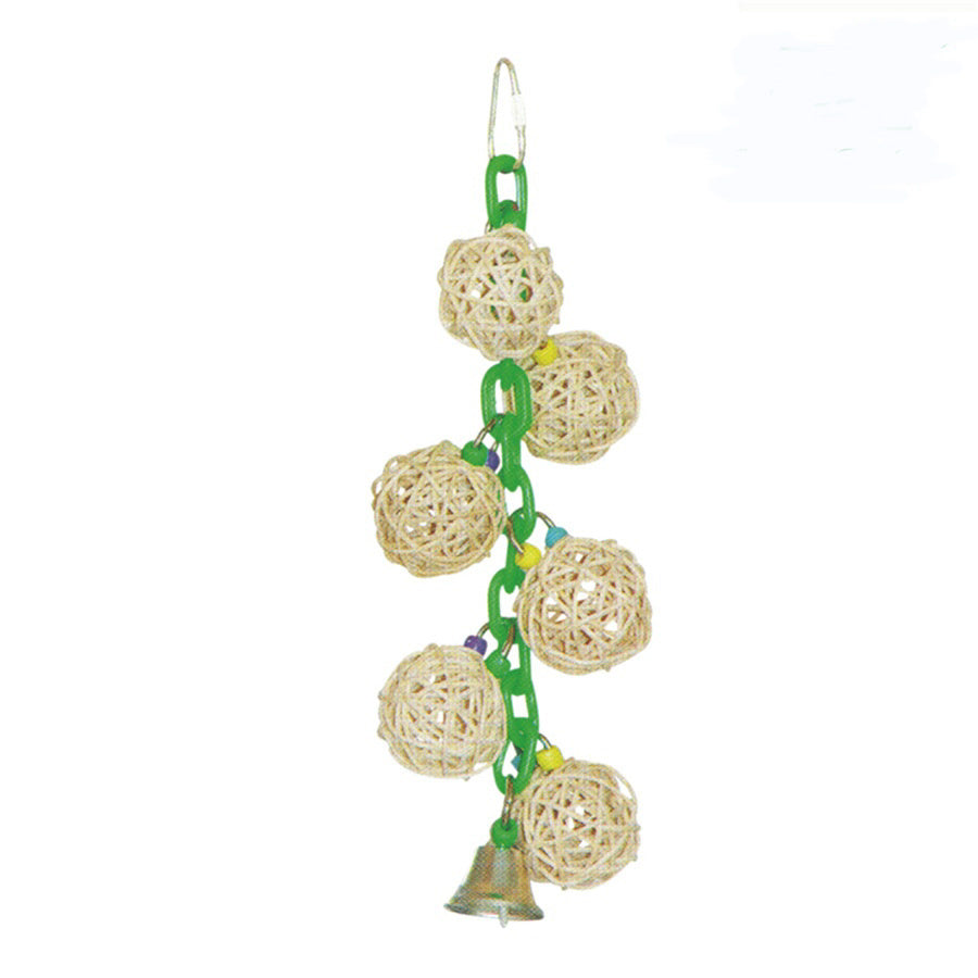 A & E Happy Beaks Vine Balls On Chain With Bell Bird Cage Accessory