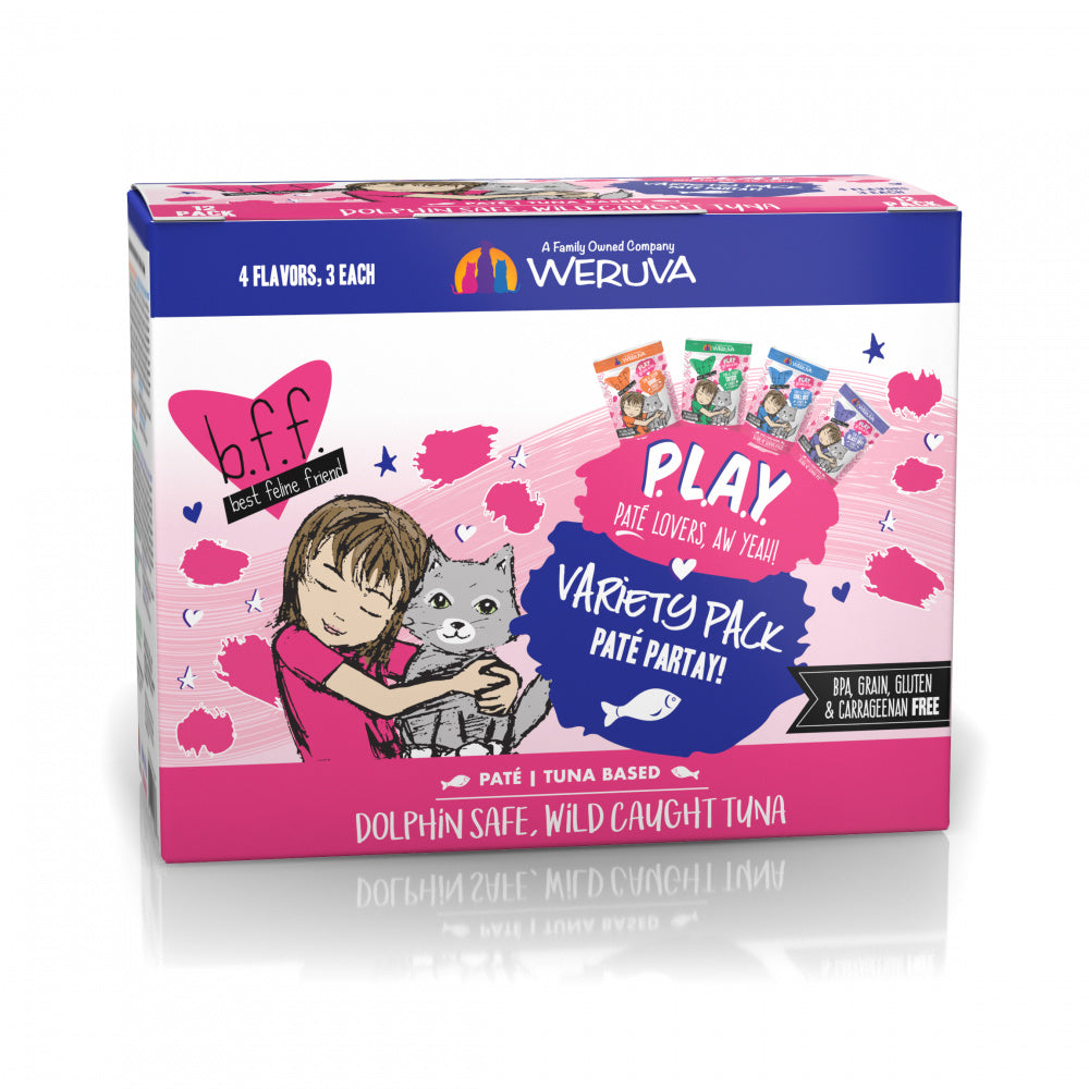 Weruva Grain Free B.F.F. PLAY Pate Lovers Variety Pack Cat Food Pouces