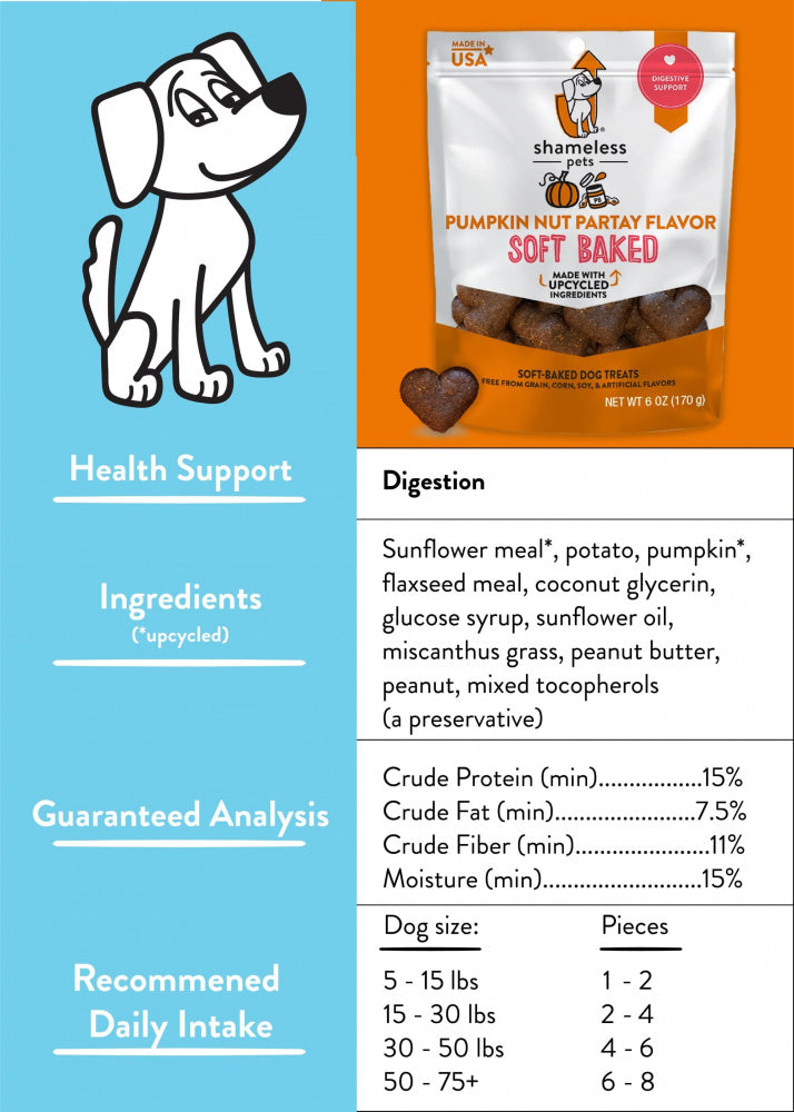 Shameless Pets Pumpkin Nut Par-Tay Soft-Baked Dog Treats
