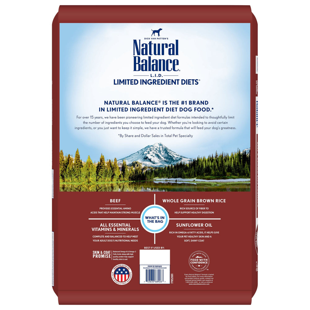Natural Balance Limited Ingredient Beef & Brown Rice Recipe Dry Dog Food