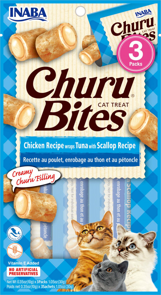 Inaba Cat Churu Bites Chicken Recipe Wraps Tuna With Scallop Recipe Cat Treats