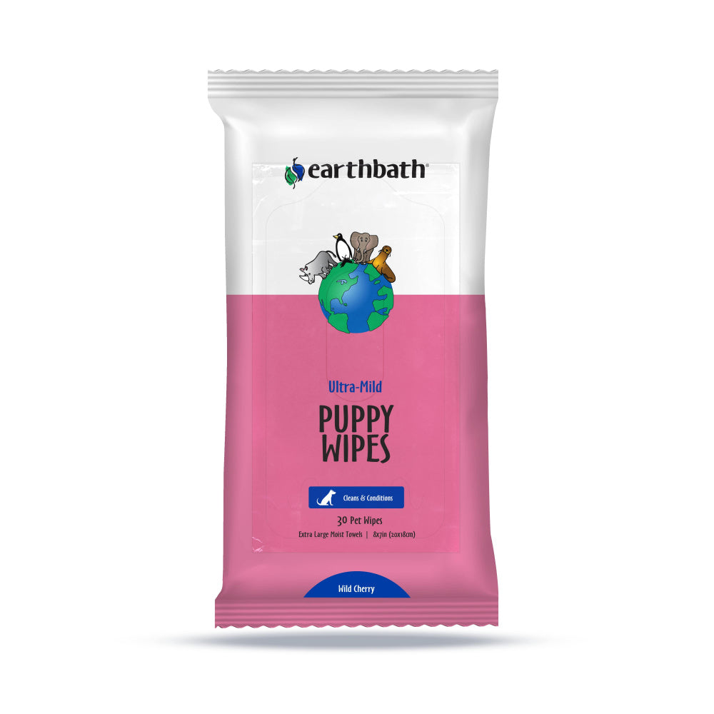 Earthbath Ultra-Mild Cleans & Conditions Puppy Wild Cherry Plant-Based Wipes