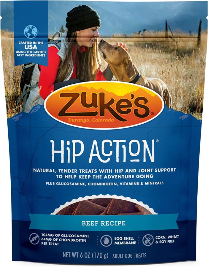 Zukes Hip Action Hip & Joint Supplement Dog Treat - Roasted Beef Recipe