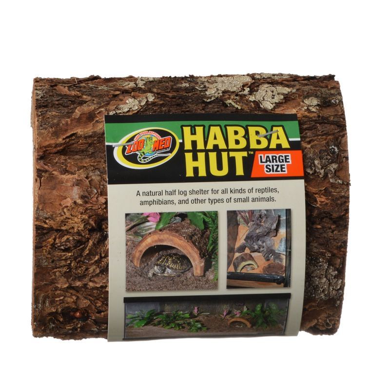 Zoo Med Habba Hut Natural Half Log with Bark Shelter