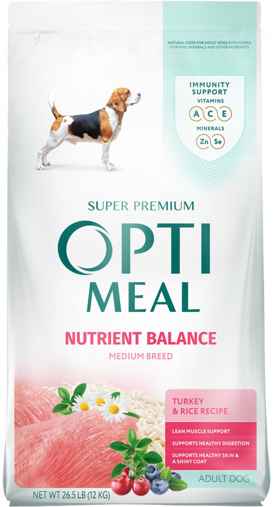 Optimeal Medium Breed Nutrient Balance Turkey & Rice Recipe Adult Dog Dry Food