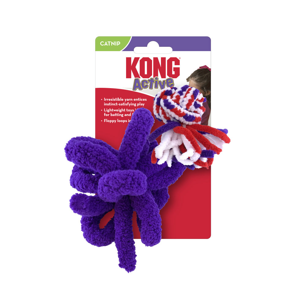 KONG Cat Active Rope Red & Purple Cat Toy