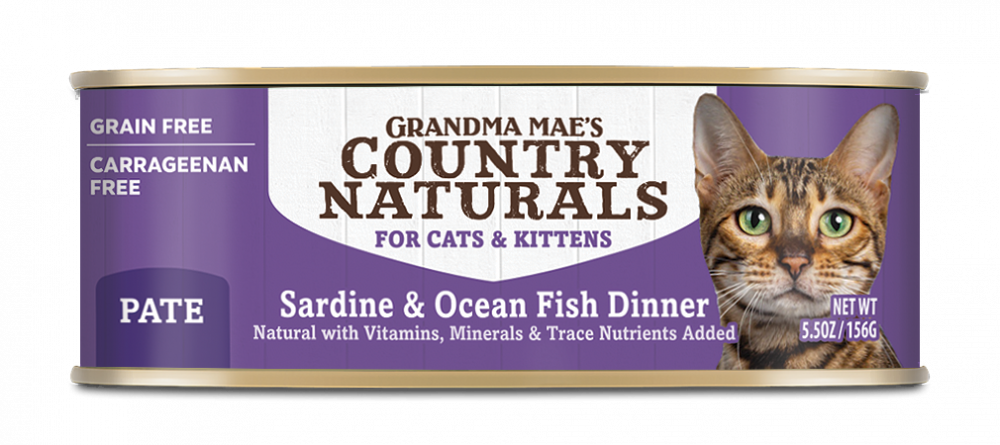 Grandma Mae's Country Naturals Grain Free Sardine & Ocean Fish Dinner Pate Canned Food for Cats