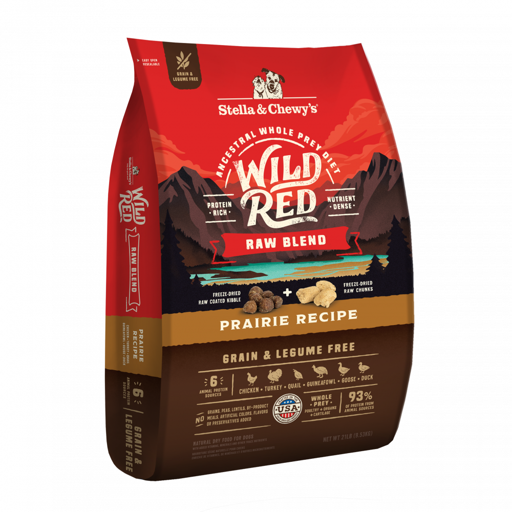 Stella & Chewy's Wild Red Dry Dog Food Raw Blend High Protein Grain &  Legume Free Prairie Recipe