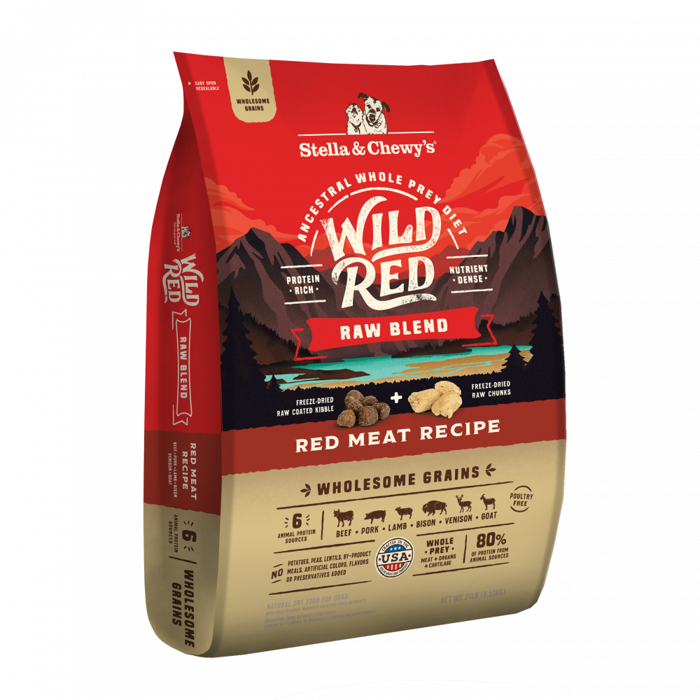 Stella & Chewy's Wild Red Dry Dog Food Raw Blend High Protein Wholesome Grains Red Meat Recipe