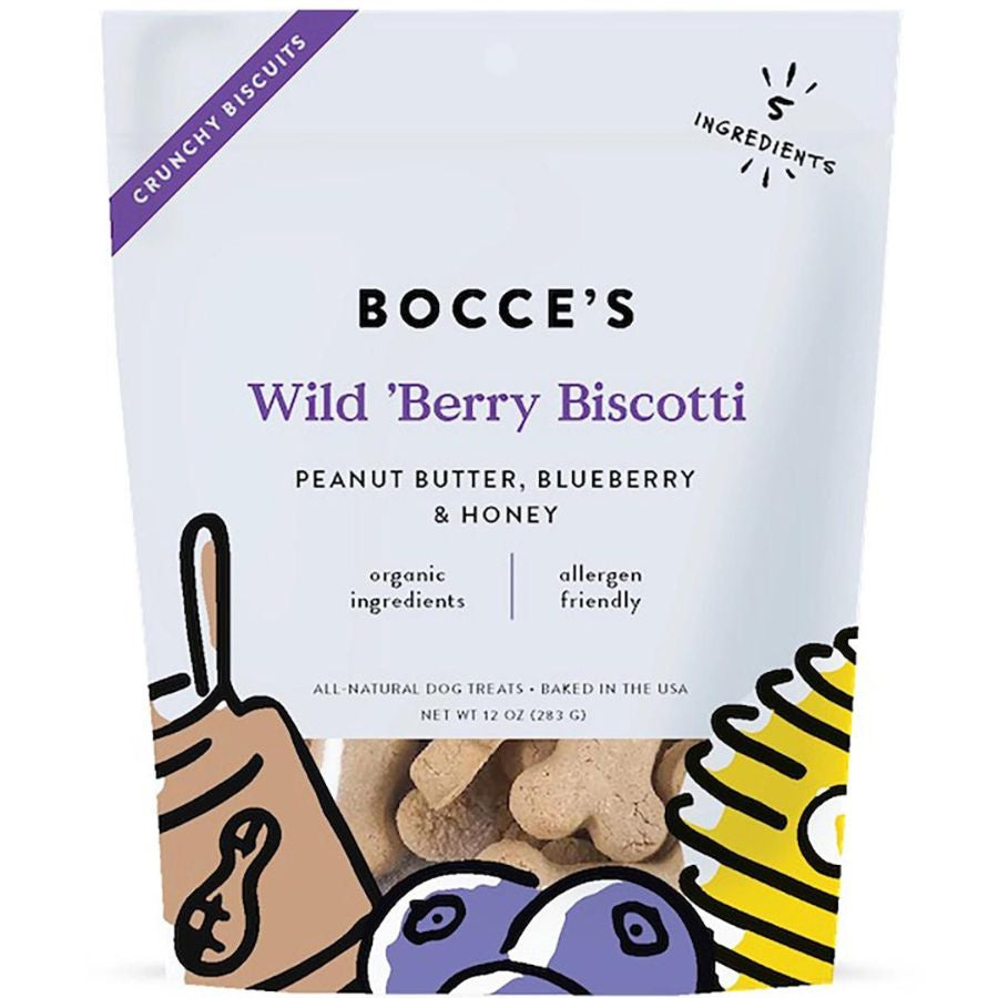 Bocce's Bakery Wild 'Berry Biscotti Small Batch Dog Biscuits