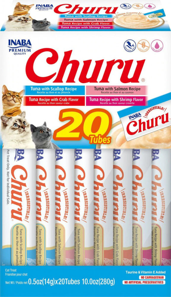 Inaba Cat Churu Tuna Seafood Variety Box 20 Tubes