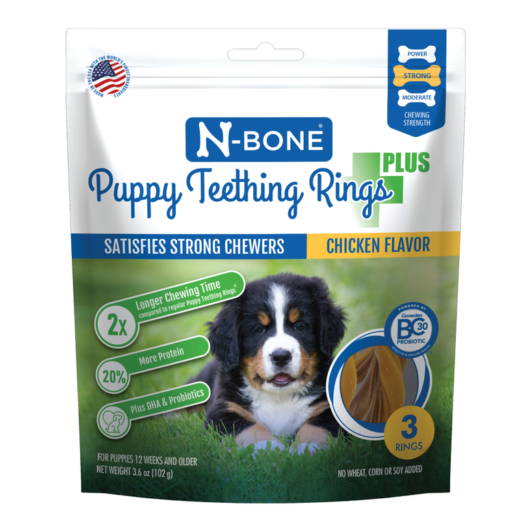 N-Bone Puppy Teething Rings Plus Chicken Flavor 3 Rings