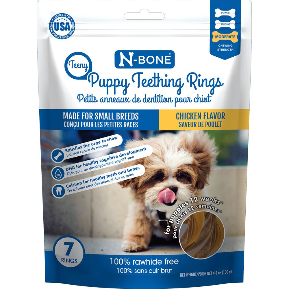 N-Bone Teeny Puppy Teething Rings Chicken Flavor 7 Rings