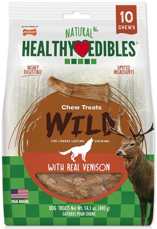 Nylabone Healthy Edibles Wild Antler Chews - Venison