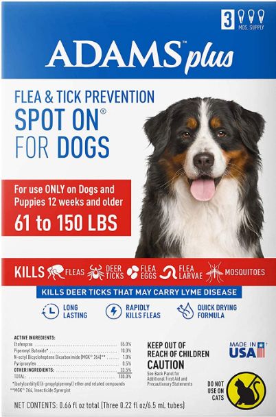 Adams Flea And Tick Prevention Spot On For Dogs 3 Month Supply